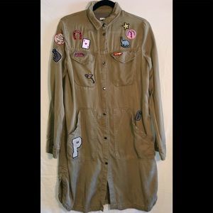 Zara utility dress/ jacket with patches